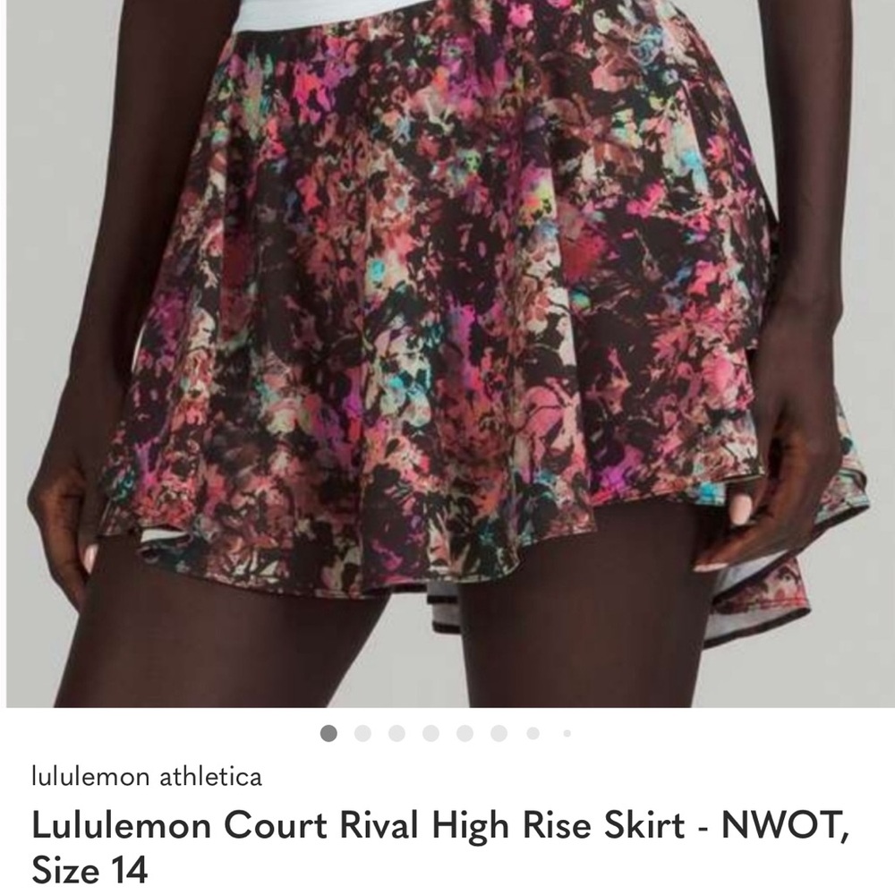 lululemon athletica court rival skirt multi coral colors